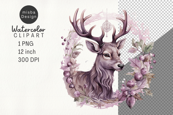 Download Vintage Christmas Deer Clipart PNG - Deer Collection