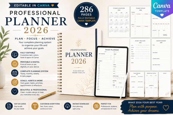 Download Professional Planner Canva Template | 28 - Template Collection