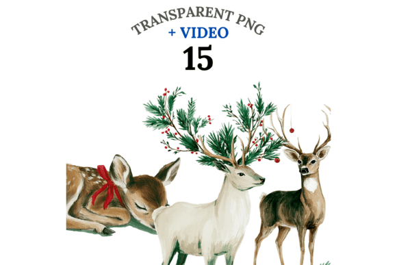 Download Christmas Deer Clipart Set - Deer Collection