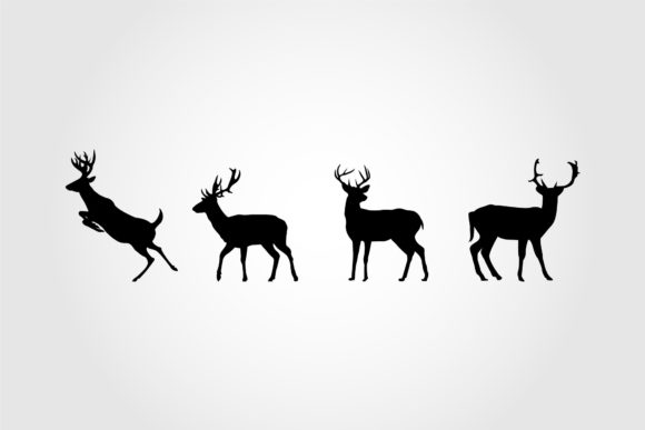 Download Silhouette of Beautiful Stylized Deer - Deer Collection