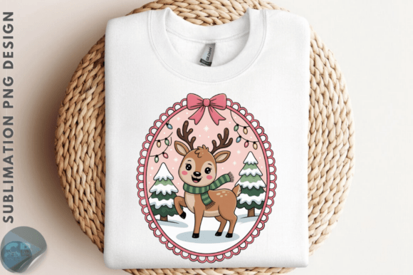 Download Cute Christmas Deer Frame PNG Clipart - Deer Collection