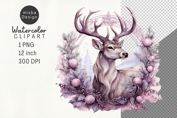 Download Vintage Christmas Deer Clipart PNG - Deer Collection
