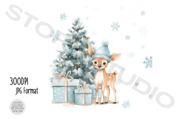 Download Cute Christmas Deer Clipart Set - Deer Collection