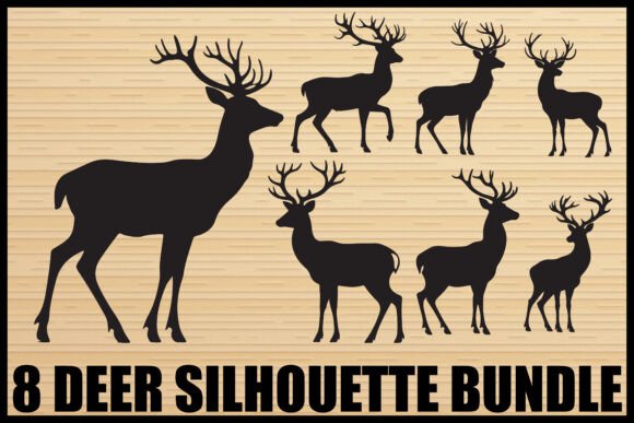 Download Deer Silhouette Bundle | 8 Designs - Deer Collection