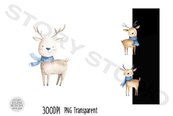 Download Adorable Watercolor Deer Clipart Set - Deer Collection