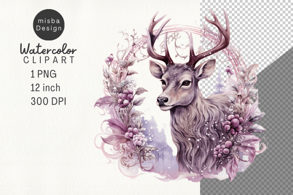 Download Vintage Christmas Deer Clipart PNG - Deer Collection