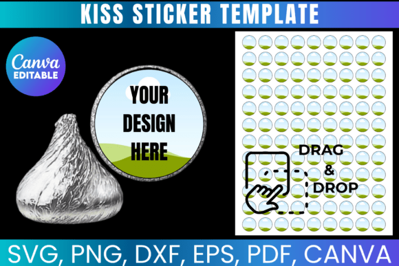 Download Kiss Sticker Editable Canva Template - Template Collection