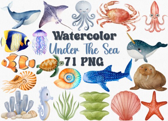Download Watercolor Under the Sea Clipart - Under the sea clipart Collection
