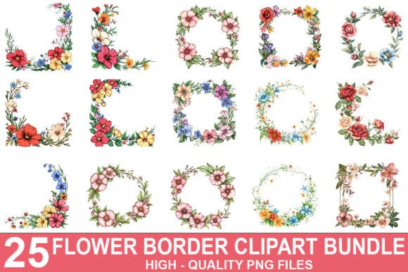 Download Floral Border Clipart Bundle - Border clipart bundle Collection
