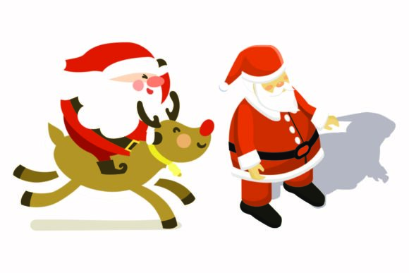 Download Christmas Santa Funny Deer Illustrations - Deer Collection