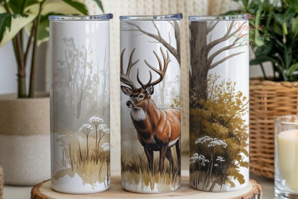 Download Woodland Deer Art 20oz Tumbler Wrap - Deer Collection