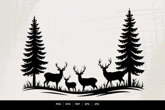 Download Deer Forest Scene SVG - Deer Collection