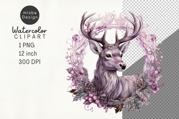 Download Vintage Christmas Deer Clipart PNG - Deer Collection