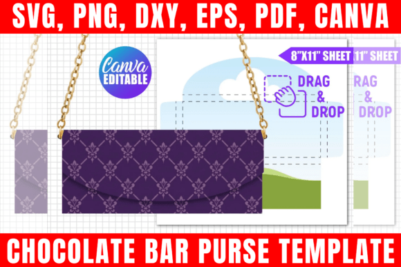 Download Chocolate Bar Purse Canva Template - Template Collection