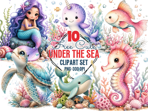 Download Cute Under the Sea Clipart, Mermaid PNG - Under the sea clipart Collection