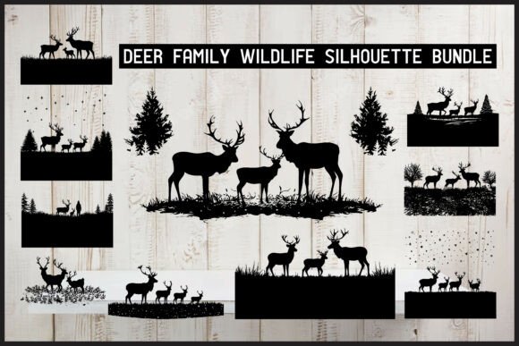 Download Deer Family Wildlife Silhouette Bundle - Deer Collection