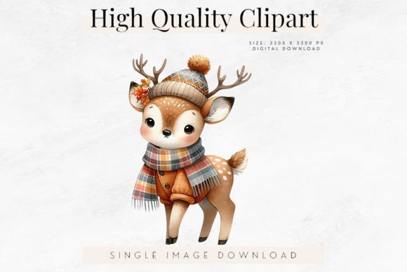 Download Cute Autumn Deer Clipart, Woodland Baby - Deer Collection