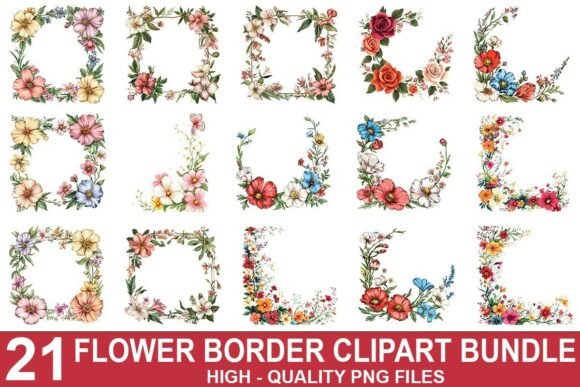 Download Floral Border Clipart Bundle - Border clipart bundle Collection