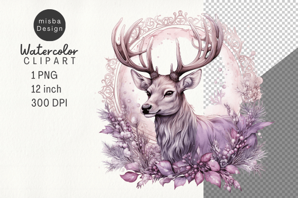 Download Vintage Christmas Deer Clipart PNG - Deer Collection