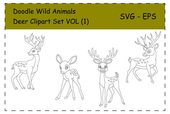 Download Deer Clipart Set. Wild Animals Clipart - Deer Collection