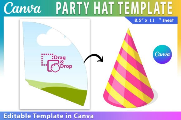 Download Editable Canva Party Hat Template - Template Collection