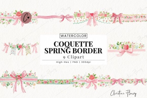 Download Coquette Spring Border Clipart Bundle - Border clipart bundle Collection