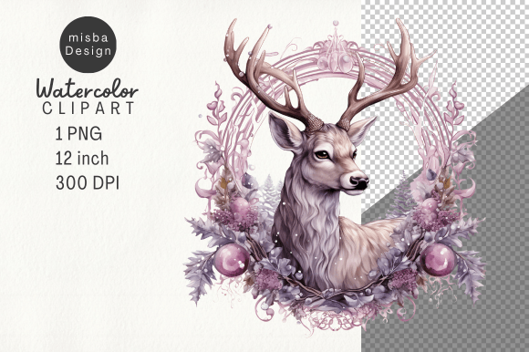 Download Vintage Christmas Deer Clipart PNG - Deer Collection