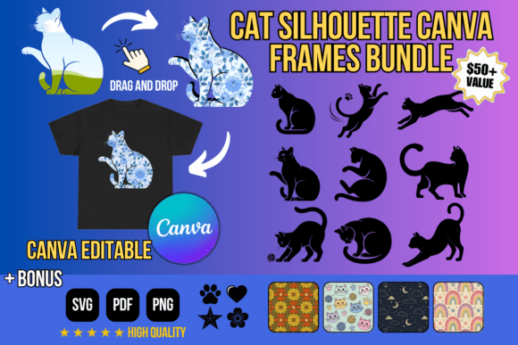 Download Canva Cat Silhouette Frames Template - Template Collection