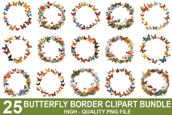 Download Butterfly Border Clipart Bundle - Border clipart bundle Collection