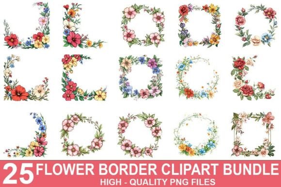 Download Floral Border Clipart Bundle - Border clipart bundle Collection