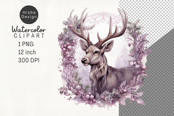 Download Vintage Christmas Deer Clipart PNG - Deer Collection