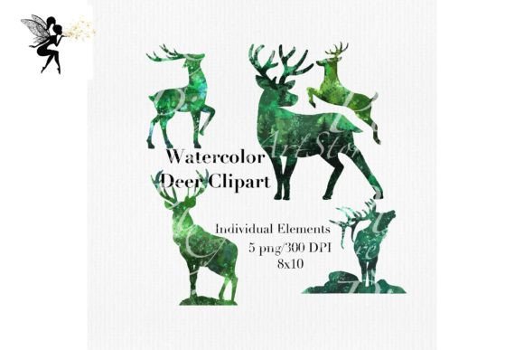 Download Green Deer Digital Clipart- 5 PNG - Deer Collection