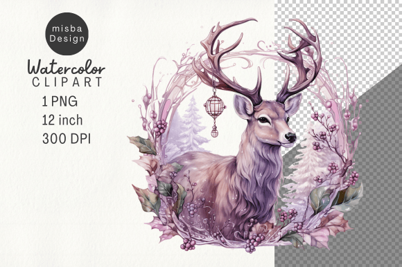 Download Vintage Christmas Deer Clipart PNG - Deer Collection