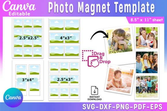 Download Photo Magnet Editable Canva Template, - Template Collection