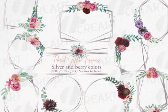 Download Berry Color Floral Frame Design Template - Template Collection