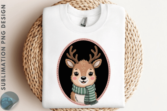 Download Cute Christmas Deer Frame PNG Clipart - Deer Collection