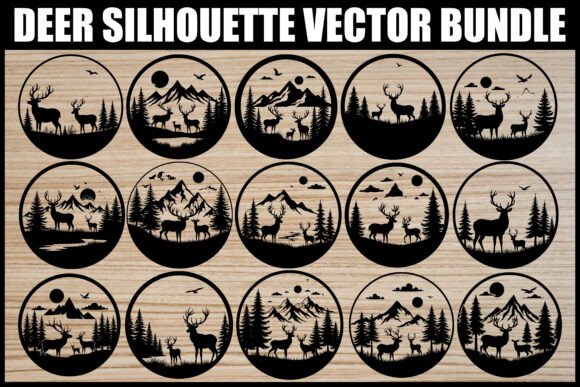 Download Deer Silhouette SVG Forest Vector Set - Deer Collection