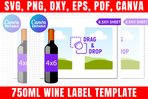 Download 750ml Wine Label Canva Template - Template Collection