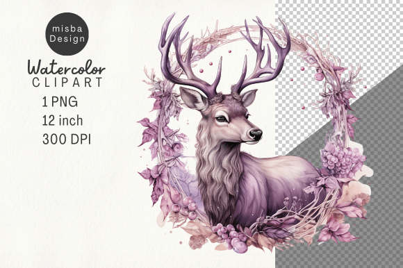 Download Vintage Christmas Deer Clipart PNG - Deer Collection